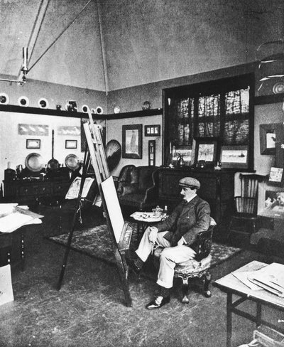 Cecil Aldin in His Studio by English Photographer